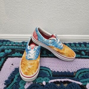 VANS Kids Children Era 'Tie Dye Block' Red‎ Blue White Yellow Sneaker US Size 2Y